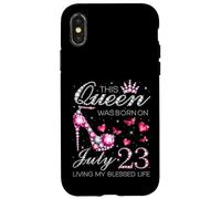 This Queen Was Born on July 23 Living My Blessed Life Custodia per iPhone X/XS