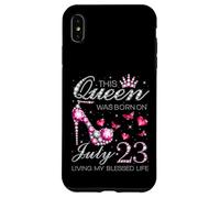 This Queen Was Born on July 23 Living My Blessed Life Custodia per iPhone XS Max
