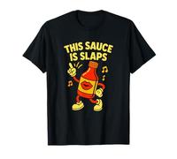This Sauce is Slaps Funny Hot Sauce Bottle Meme cibo piccante Maglietta