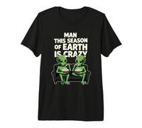 This Season of Earth Is Crazy Aliens Popcorn Meme Maglietta Premium