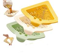 This space-saving magnetic corner sink strainer features a triangular sink drain basket that pops out automatically with a simple twist of the knob for space-saving storage. (Three-color Mixing)