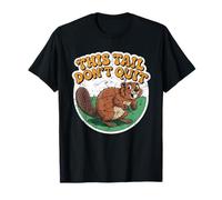This Tail Don't Quit Woodland Animal Divertente Gioco di Parole Beaver Maglietta