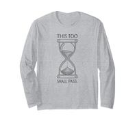This Too Shall Pass Clessidra Pazienza Speranza Minimal Maglia a Manica