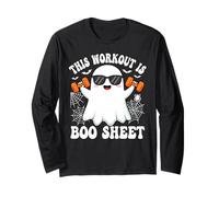 This Workout Is Boo Foglio Divertente Fantasma Halloween Maglia a Manica