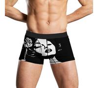 THisdownd Mutandine elastiche leggere da uomo comode da uomo con stampa criminale e rose, colore nero e bianco, Come nella foto, L