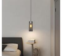 THisga Camera da letto Comodino Luce a sospensione Nordico in vetro Lampada da tavolo Moderna Minimalismo Lampada a sospensione Lampada da soffitto per soggiorno cucina E27 7,5 * 35cm