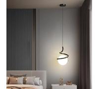 THisga LED Globo di vetro Lampada a sospensione Minimalismo Nordico camera da letto Comodino Luce a sospensione Luce a soffitto Luce calda 3000K soggiorno cucina,Nero