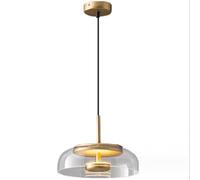 THisga LED Lampada a sospensione Moderno In vetro Lampada per sala da pranzo Camera da letto Comodino Luce calda 3000KLampada da soffitto Soggiorno Ristorante Cucina Ø23cm