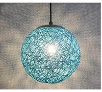 THisga Moderna rotonda Rattan lampada a sospensione Lampadario creativo palla colorata design del soffitto Hanging Luce Sala da pranzo appesi lampadario E27 Camera da letto for bambini,Blu