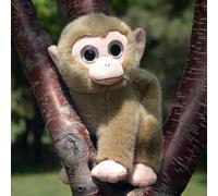 ThisToffGuys Simulazione Simpatica bambola di scimmia dagli occhi grandi Scimmia grigia marrone Peluche Bambola animale dorata Regalo morbido e carino(Brass,30cm)