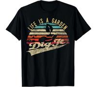 thjbd5se Life is a Garden Dig it Retro Vintage Farmer Tee Gift Unisex T-Shirt Black M
