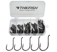 THKFISH 100 Piezas/Scatola Octopus/Beak Hook Ami da Pesca Curvi Con Ardiglione Ganci a Forma Di Polpo Circolare 1/0 3/0 4/0 5/0 6/0