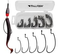 THKFISH 100Pezzi/Scatola Ami da Pesca Amo Offset Worm Hook Amo da Pesca Accessori Drop Shot Texas Rig # 2# 1 1/0 2/0 3/0