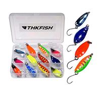 THKFISH 12 Pezzi Cucchiaino Esca da Pesca Esche Artificiali Spinning Pesca Cucchiaini Jig per Trota Lago