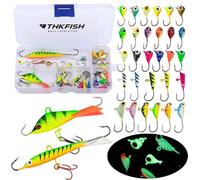 THKFISH 31Pezzi/Scatola Esche da Jigging per La Pesca Sul Ghiaccio Invernali Jig Head Ganci Esca