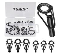 THKFISH Anelli Canna da Pesca Kit di Riparazione per canne da Pesca Acciaio Inossidabile Guida agli Anelli in Ceramica 6 Taglie Taglie Grandi 30 Pezzi
