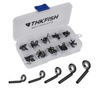 THKFISH Anelli Canna da Pesca Kit di Riparazione per canne da Pesca Punte per canne da Pesca a Mosca Kit di Sostituzione Senza Telaio 70 Pezzi,10 Taglie