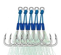 THKFISH Assist Jig Hooks Ami da Pesca di Ricambio per Esche da Jigging Verticali a Passo Lento 5 pezzi BLUE-#2/0