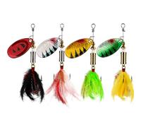 THKFISH Esche Artificiali Esche Artificiali da Pesca Esche Spinner Esche da Trota Esche da Pesca per Bass Trout Crappie B-6g 4pezzi