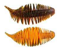 THKFISH Esche Siliconiche Spinning per Trota Spigola Walleye Esca per Branchie di Vermi a Soffietto 100 mm-5 Pezzi color1#