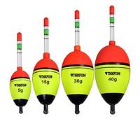 THKFISH Galleggianti da pesca Bobber da pesca luci di pesca 5 pezzi 40 g + 10 pezzi Bastoncini luminosi