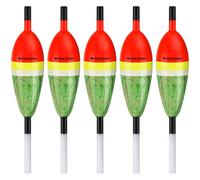 THKFISH Galleggianti da pesca in legno di balsa, bobine da pesca per pesca Crappie Bluegill, trota, spigola, panfish, pesce gatto, walleye, 5 pezzi