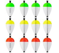 THKFISH Galleggianti scanalati per pesca a pesce gatto, 12 pezzi, galleggianti in schiuma antiscivolo per pesca Santee Rig Crappie Panfish Bass Trota, 3 cm 5,1 cm (5,1 cm)