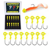 THKFISH Jigköpfe - Esca da pesca con ganci morbidi, Crappie Jig Heads per la pesca, Jigs per Crappie Bass Fishing, 1,5 g (1/16 oz), 3,5 g (1/8 oz), 5,5 g (3/16 oz) (giallo, 3,5 g-1/8 oz)