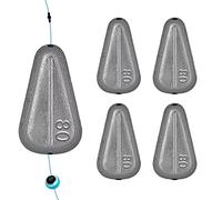 THKFISH Pesi da Pesca Pesi Pesi di Piombo No-Roll Sinkers No Snag Weights Platine per Impianti di Pesca al siluro Acqua salata Acqua dolce-80G-5PCS