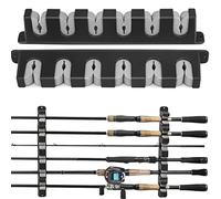 THKFISH Porta Canne da Pesca da Muro, Supporti Orizzontali per Garage e Negozi di Barche - 6 Combo, 1 Paio A-Grigio