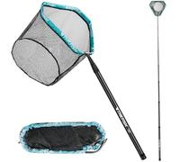 THKFISH Retino da pesca da 400 cm, retino per lancio, retino da pesca in fibra di carbonio con manico lungo, retino telescopico, retino da pesca con telaio in alluminio gommato, retino per pesci