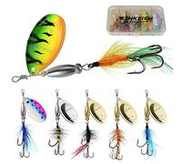 THKFISH Spinner Bait Set Esche Artificiali Spinning 12 Pezzi/6 Pezzi Esche da Spinning Cucchiaini Pesca Trota Persico,Luccio