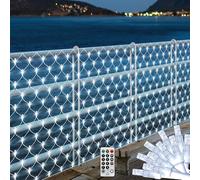 THKFUL Lichternetz für den Außenbereich, Netzlichter zum Einstecken, 6 x 4 m, 408 LEDs, Gartenbaumlichterkette für den Außenbereich, Mini-Glühbirnen-Lichterkette, Zaun, Hinterhof (weiß)