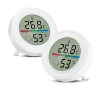 Thlevel 2 Pezzi Mini Igrometro Digitale Termometro per Interni Monitor di Temperatura e Umidità Ambiente con Indicatore di Comfort Facciale per Ufficio Serra Cantina