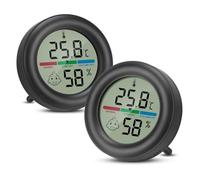 Thlevel 2 Pezzi Mini Igrometro Digitale Termometro per Interni Monitor di Temperatura e Umidità Ambiente con Indicatore di Comfort Facciale per Ufficio Serra Cantina