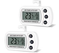 Thlevel 2PCS Frigorifero Digitale Termometro Congelatore Interno Esterno Impermeabile con Gancio Display LCD Funzione Max Min per la Casa Ristoranti Caffè