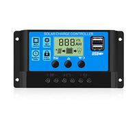 Thlevel 30A Regolatore di Carica Solare PWM 12V 24V Intelligente Pannelli Solari Controller del Pannello Solar con Display LCD e Doppia Porta USB Adatto per Batterie al Piombo