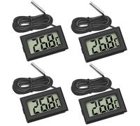 Thlevel 4PCS Mini LCD Digitale Termometro con Sonda Esterna Impermeabile per