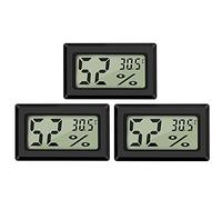 Thlevel Mini Digitale Termometro Igrometro Monitor Temperatura Umidità Casa per Interno Esterno Rettili Serra per Auto 3 Pezzi Nero