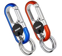 Thlevel Portachiavi Auto Uomo 2pcs Moschettone Personalizzato Rimovibile per Portafogli da e donna Chiavi dell'Auto Blue Orange