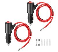Thlevel Spinotto Presa Accendisigari Maschio Spina | con LED Interruttore 55CM 14AWG Cavo di Prolunga con 15A Fuse per 12V 24V Caravan Frigo 2pz