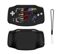 THLMT Custodia protettiva in silicone compatibile con ANBERNIC RG 34XX, custodia per console da gioco portatile, custodia per console da gioco, custodia per console da gioco con cordoncino (Nero)