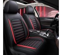 THNIKK Coprisedili Auto per VW Taigo R-Line SUV 2000-2024, su Misura Copri Sedile Auto in Pelle PU Set Copri-Sedile Fodere per Anteriori e Posteriori Impermeabile e Traspirante,Black Red