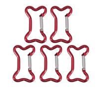 THOANBY 5Pcs Forma Osso Fermagli a Molla Lega di Alluminio Molla Snapping Gancio Clip Portachiavi Moschettone Metallo Portachiavi Fibbia Hardware Forma Osso Moschettone Alluminio Bottiglia D'acqua