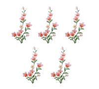 THOANBY Applique Ricamata a Forma di Fiore,5 Pezzi di Toppe Ricamate da Stirare,Toppe Ricamate a Forma di Fiore da Cucire per Abiti da Sposa,Jeans,Giacche,Borse
