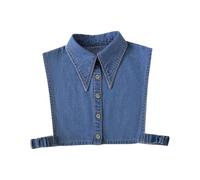 THOANBY Camicetta da Donna,Camicetta da Donna in Jeans con Risvolto,Colletto Finto,Mezza Camicia Staccabile,Denim Tinta Unita,Girocollo Rimovibile,Camicetta,Top Corto,bomboniera Decorativa