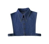 THOANBY Camicetta da Donna,Camicetta da Donna in Jeans con Risvolto,Colletto Finto,Mezza Camicia Staccabile,Denim Tinta Unita,Girocollo Rimovibile,Camicetta,Top Corto,bomboniera Decorativa