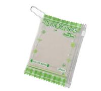 THOANBY Elegante custodia trasparente in PVC con cerniera, compatta, 7,6 cm, per biglietti, documenti d'identità e archiviazione giornaliera, Verde
