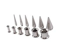 THOANBY Kit di dilatazione per orecchio, 6 pezzi, 3-10 mm, set di dilatatori per piercing per il corpo, con vite conica, strumento per dilatazione in acciaio inox