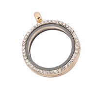 THOANBY Medaglione fotografico infrangibile con chiusura resistente, design impermeabile, ideale per stili di vita attivi, ciondolo in vetro con cristalli, Misura unica, come descritto, come descritto